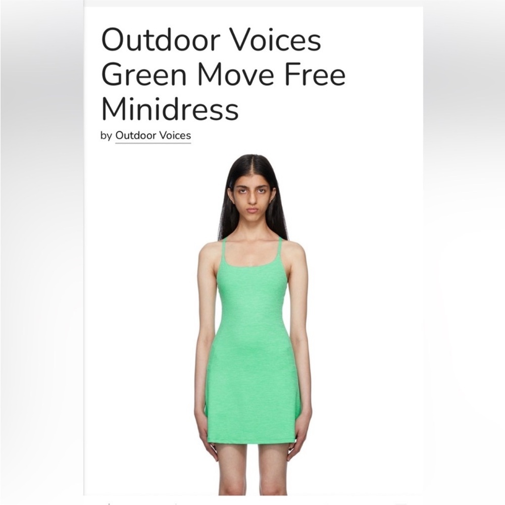 Outdoor Voices Move Free Lime Green exercise dress with built in bodysuit